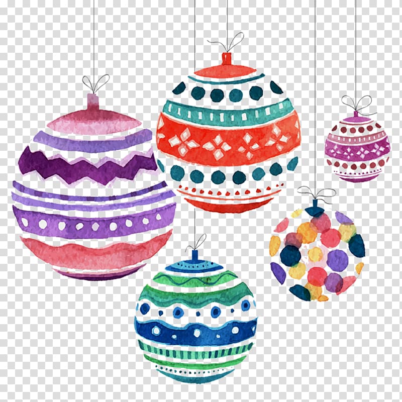Christmas ornament Watercolor painting Greeting card, Hand-painted watercolor balloon transparent background PNG clipart