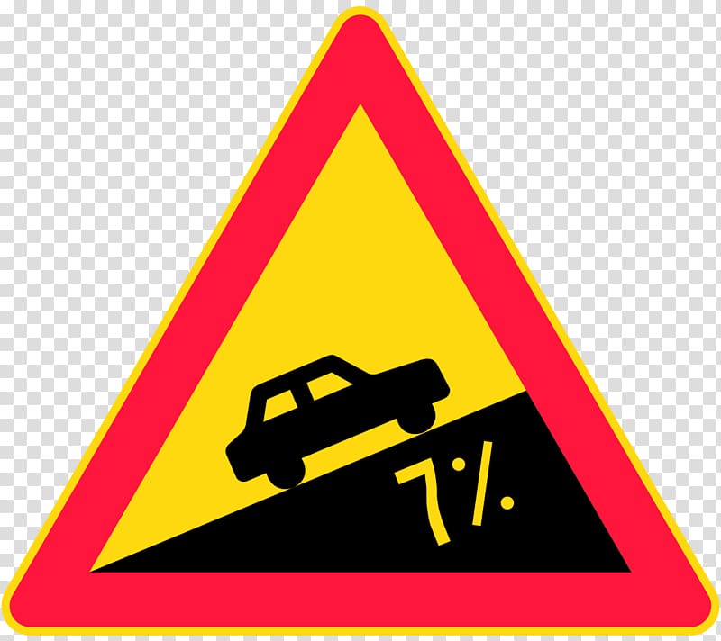 Grade Traffic sign Slope Canton Avenue Road, road transparent background PNG clipart