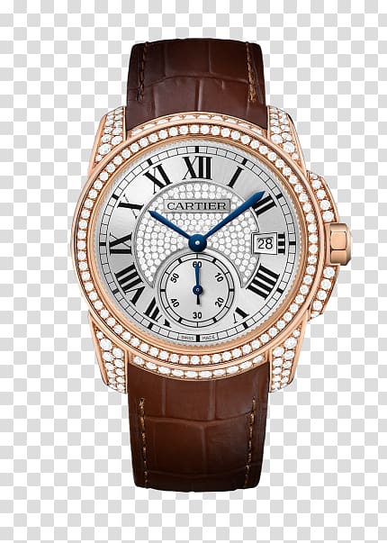 Cartier Central Park Watch Movement Cartier Tank, Cartier watch watch gold coffee color diamond male table transparent background PNG clipart