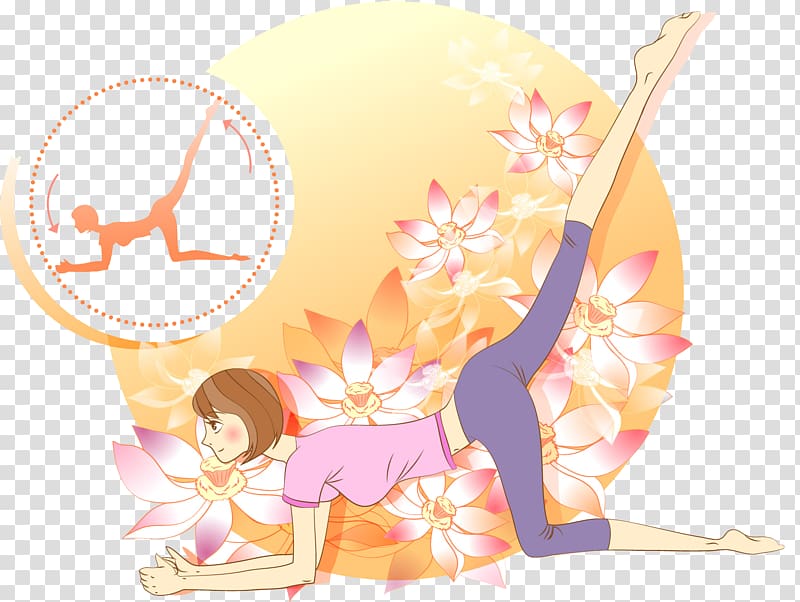 Yoga Fitness professional Illustration, Beauty Yoga illustration transparent background PNG clipart