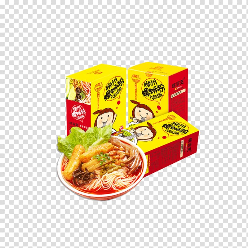 Liuzhou Instant noodle Hot and sour soup Soy egg Luosifen, Cartoon loaded Liuzhou snail powder transparent background PNG clipart