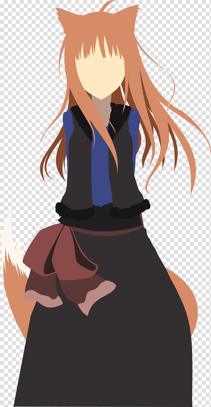Spice and Wolf Anime Gray wolf Art, simplify transparent background PNG clipart
