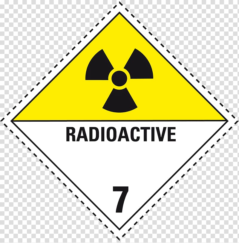 Dangerous goods HAZMAT Class 7 Radioactive substances Warning label Paper, others transparent background PNG clipart