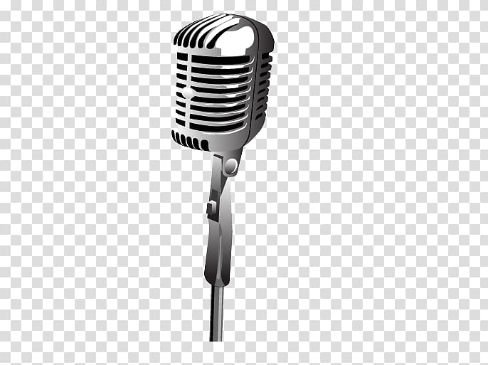 gray recording microphone illustration, Microphone Musical instrument Adobe Illustrator, Silver metallic microphone transparent background PNG clipart