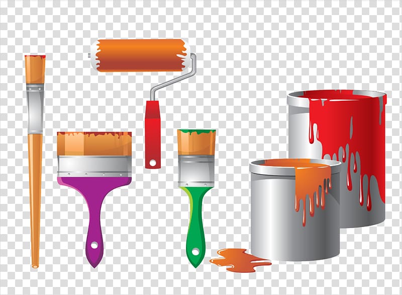 Painting Bucket , Painting tools and paint transparent background PNG clipart