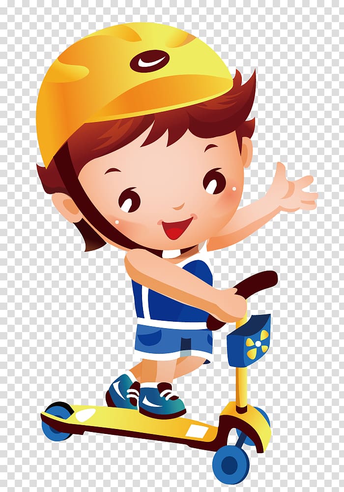 Kick scooter Child , Happy to play scooter transparent background PNG clipart