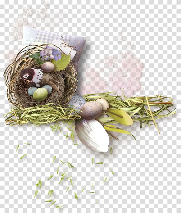 Easter Bunny Easter egg Bird nest, Easter transparent background PNG clipart