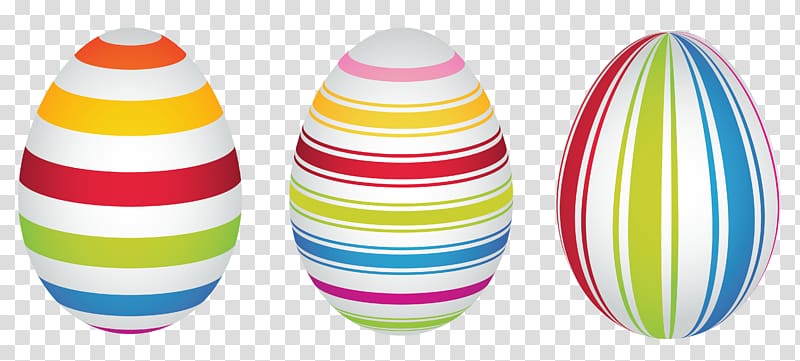 three multicolored eggs illustration, Easter Bunny Easter egg , Easter Striped Eggs transparent background PNG clipart