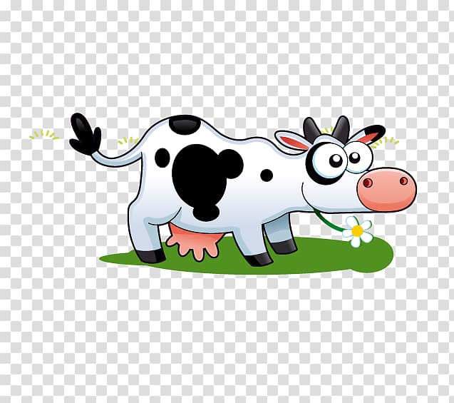 white and black cow illustration, Dairy cattle Live, Dairy cow transparent background PNG clipart