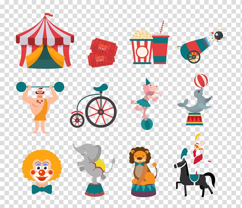 Circus Illustration, circus elements transparent background PNG clipart