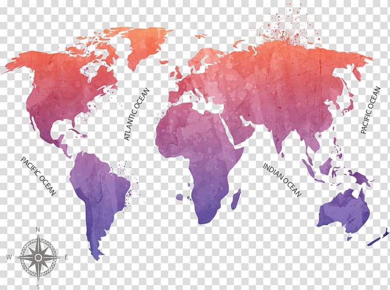 world map with ocean illustration, Globe World map, ink map transparent background PNG clipart