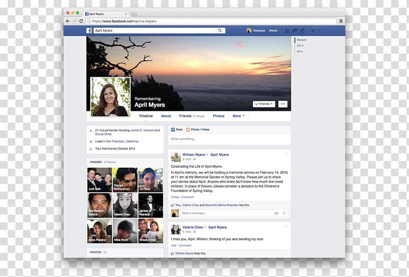 User profile Facebook Death Social media Login, Facebook Timelines transparent background PNG clipart