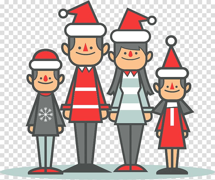 Christmas Family Euclidean Child, Family Christmas Cartoon material transparent background PNG clipart