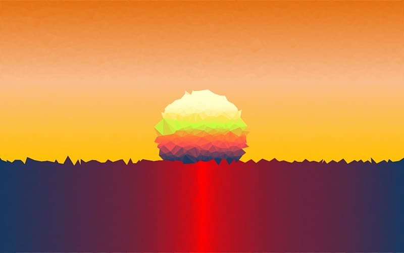 Low poly Sunset , sunset transparent background PNG clipart