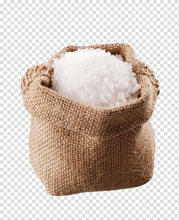 sack of salt, Sea salt Kosher salt Gunny sack, The coarse salt in the sack transparent background PNG clipart