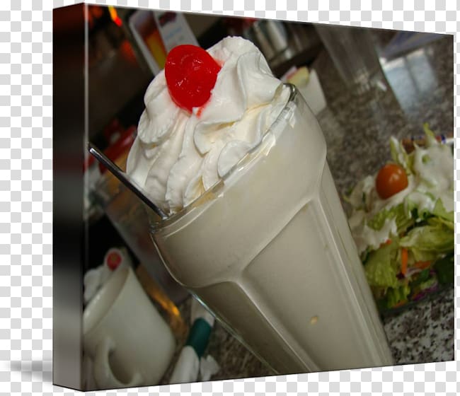 Gelato Sundae Milkshake Ice cream Dame blanche, milkshake 50s transparent background PNG clipart