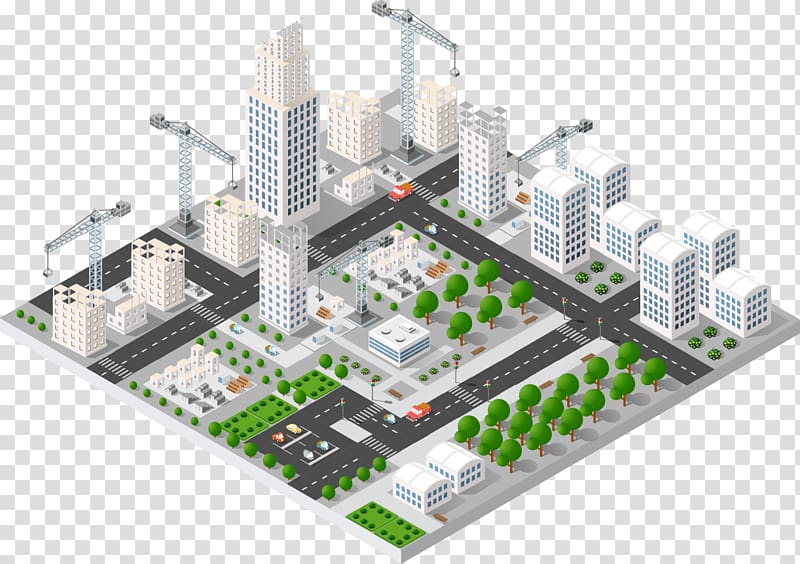 Isometric projection Industry Infographic Building, isometric business element transparent background PNG clipart