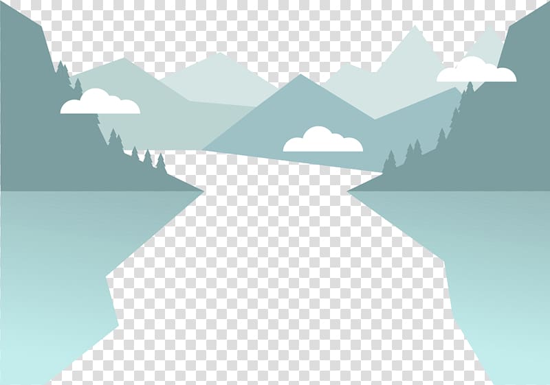 Landscape Euclidean Illustration, Icy snow mountain transparent background PNG clipart