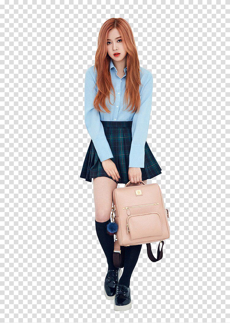 woman holding bag, BLACKPINK Rose K-pop YG Entertainment, black background transparent background PNG clipart