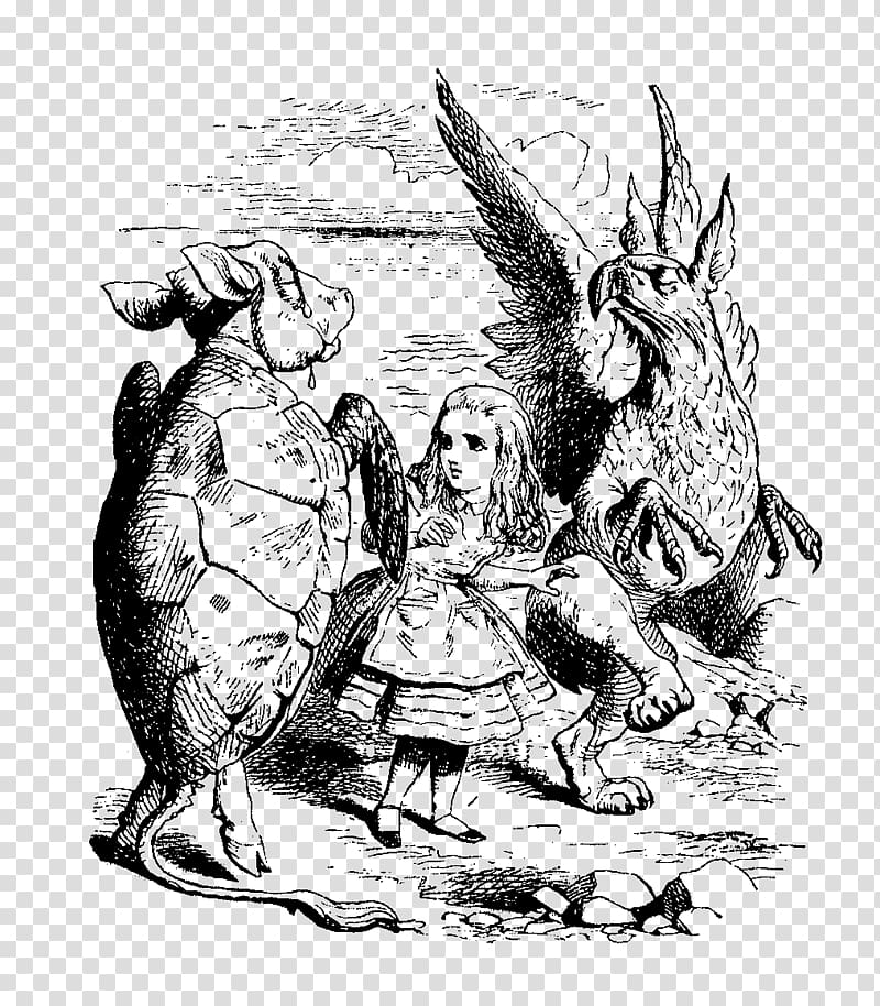 Alice\'s Adventures in Wonderland The Annotated Alice Mock Turtle Through the Looking-Glass, and What Alice Found There Gryphon, wonderland transparent background PNG clipart