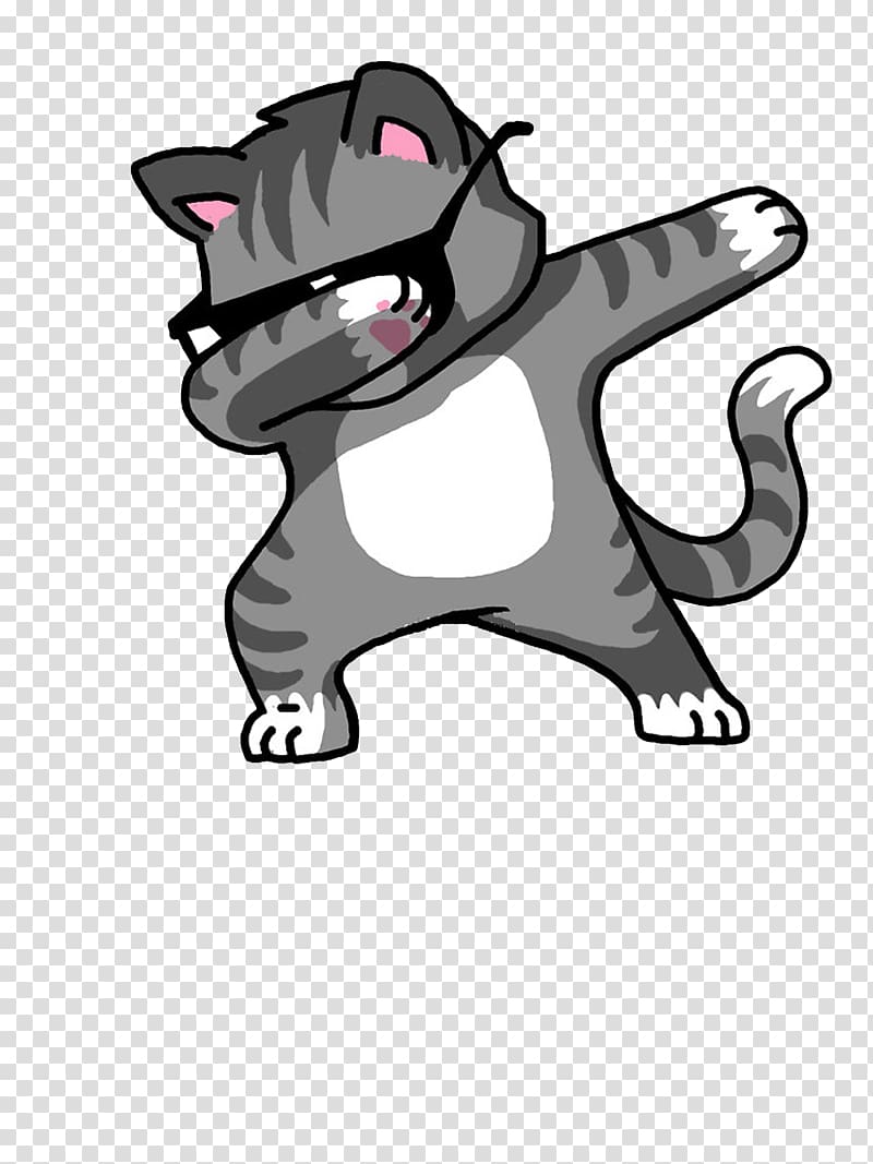gray and white cat art illustration, T-shirt Cat Kitten Dab Hoodie, T-shirt transparent background PNG clipart