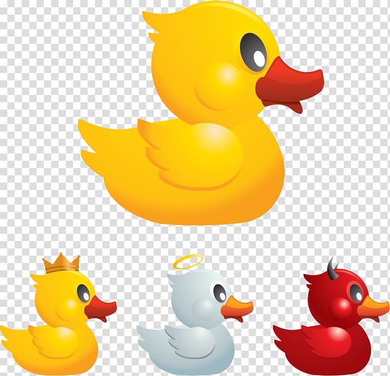 Donald Duck Cartoon, Small yellow duck toy illustration transparent background PNG clipart