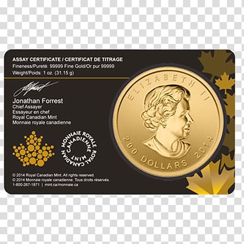 Canada Gold coin Royal Canadian Mint, Canada transparent background PNG clipart
