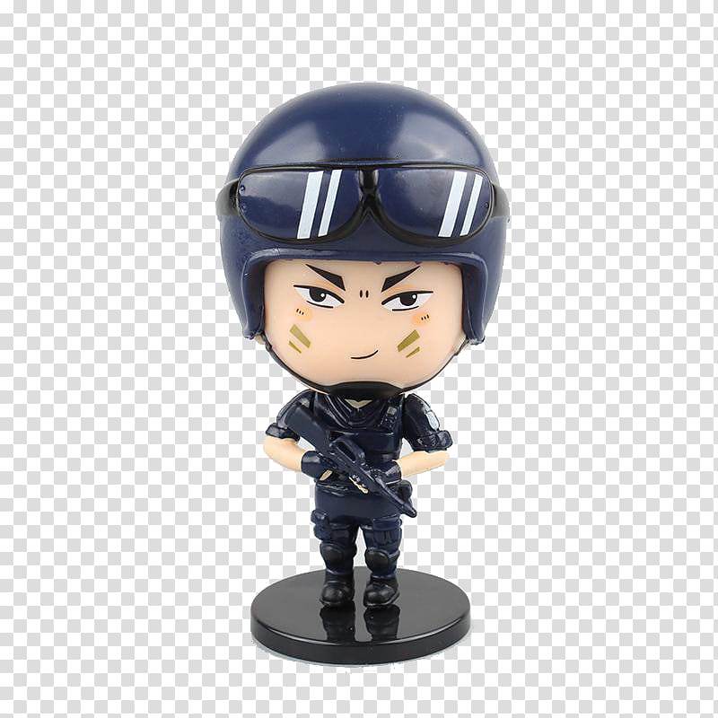 Q-version Police officer Cartoon SWAT, Q version of handsome special police transparent background PNG clipart