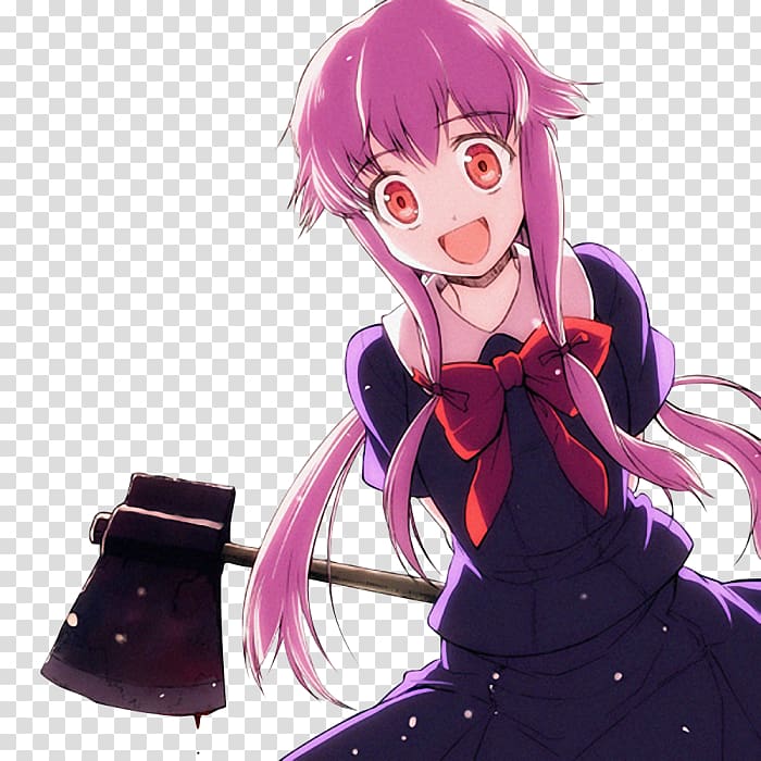 Yuno Gasai Future Diary Anime Character Yandere, Anime transparent background PNG clipart