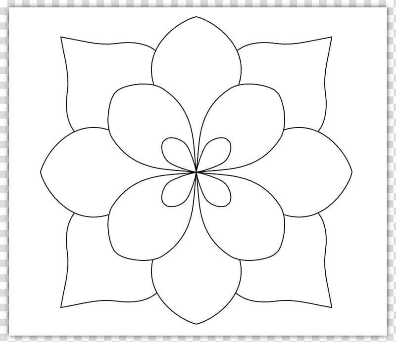 Floral design Monochrome White Pattern, Simple Flower Template transparent background PNG clipart