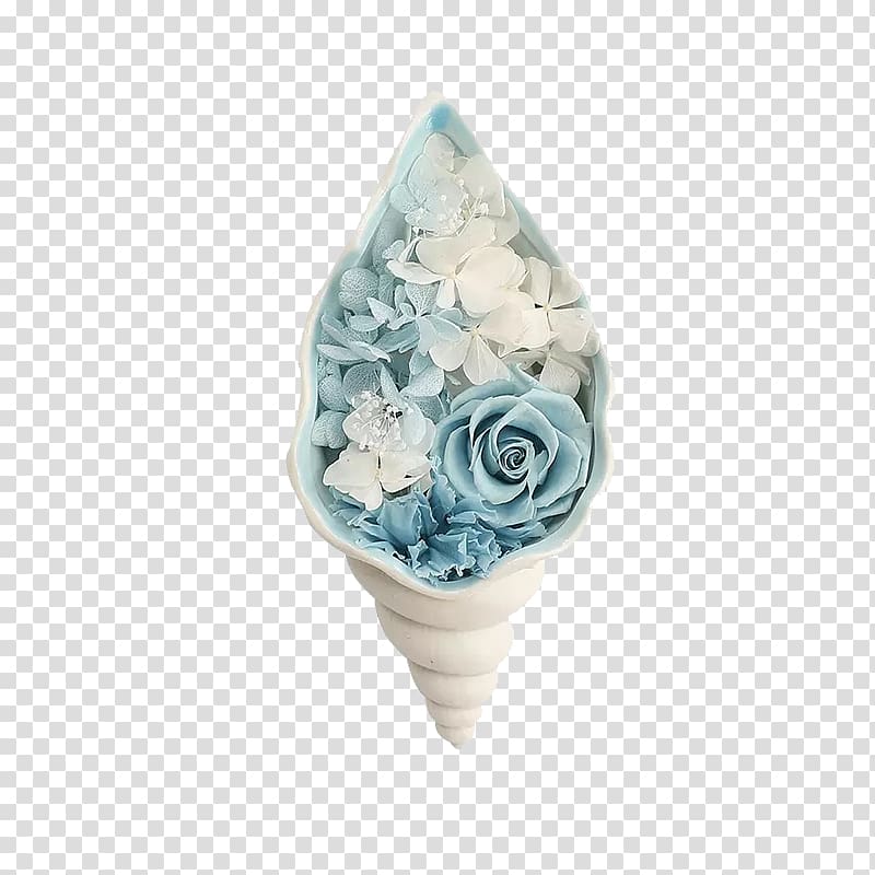 Flower preservation Gift, Conch Ceramic Gift transparent background PNG clipart