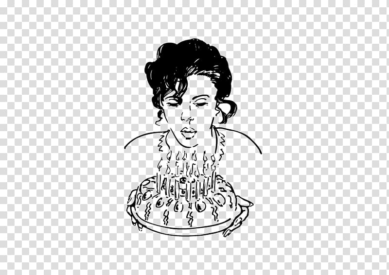 Black and white Birthday cake, Birthday transparent background PNG clipart