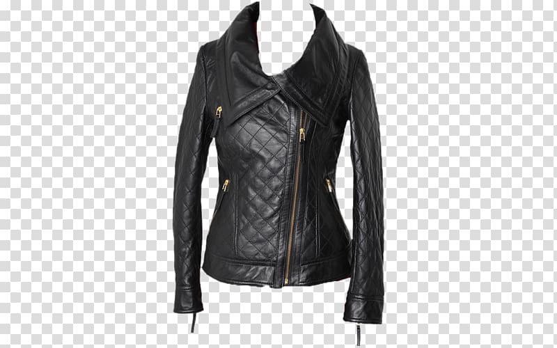 Leather jacket Shearling Hood, jacket transparent background PNG clipart
