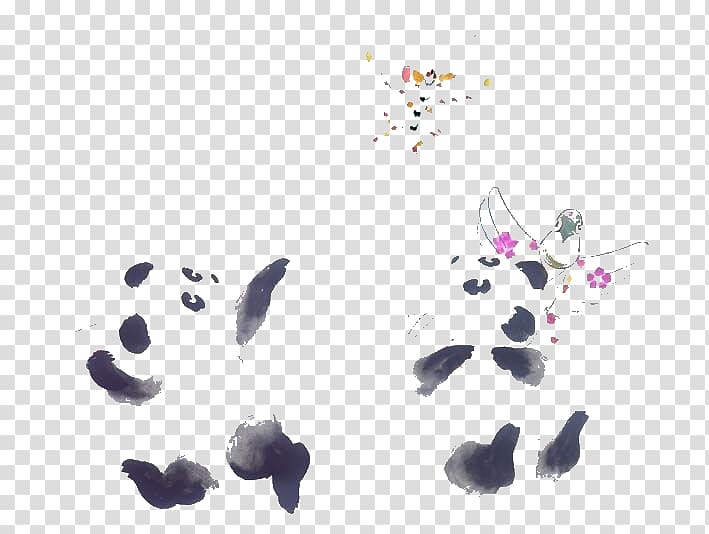 Giant panda Graphic design, fly a kite transparent background PNG clipart