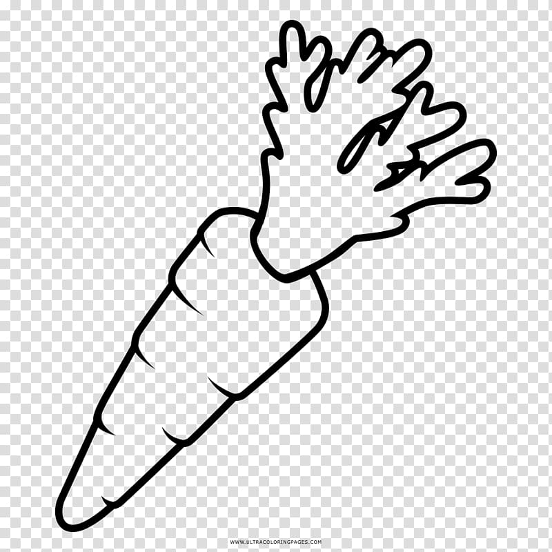 Black and white Drawing Coloring book Carrot, carrot transparent background PNG clipart