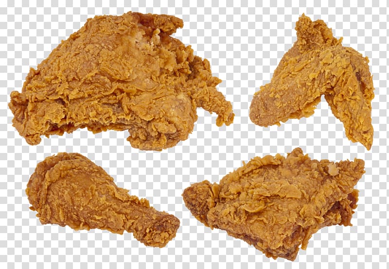 four fried chickens, Fried chicken Hamburger French fries Hot chicken Chicken meat, fried chicken transparent background PNG clipart