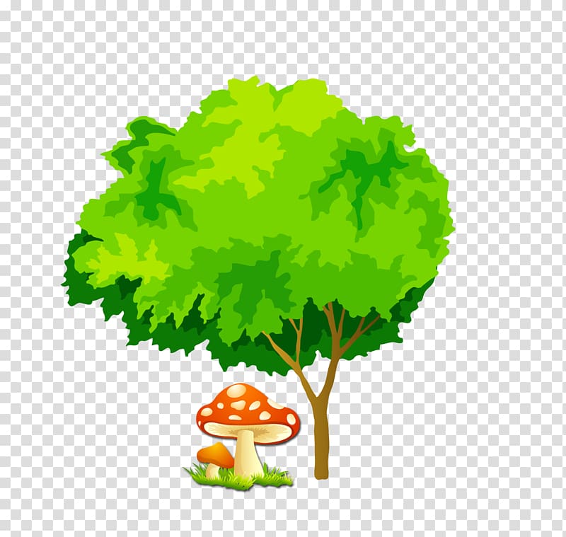 Tree , Cartoon tree mushrooms transparent background PNG clipart