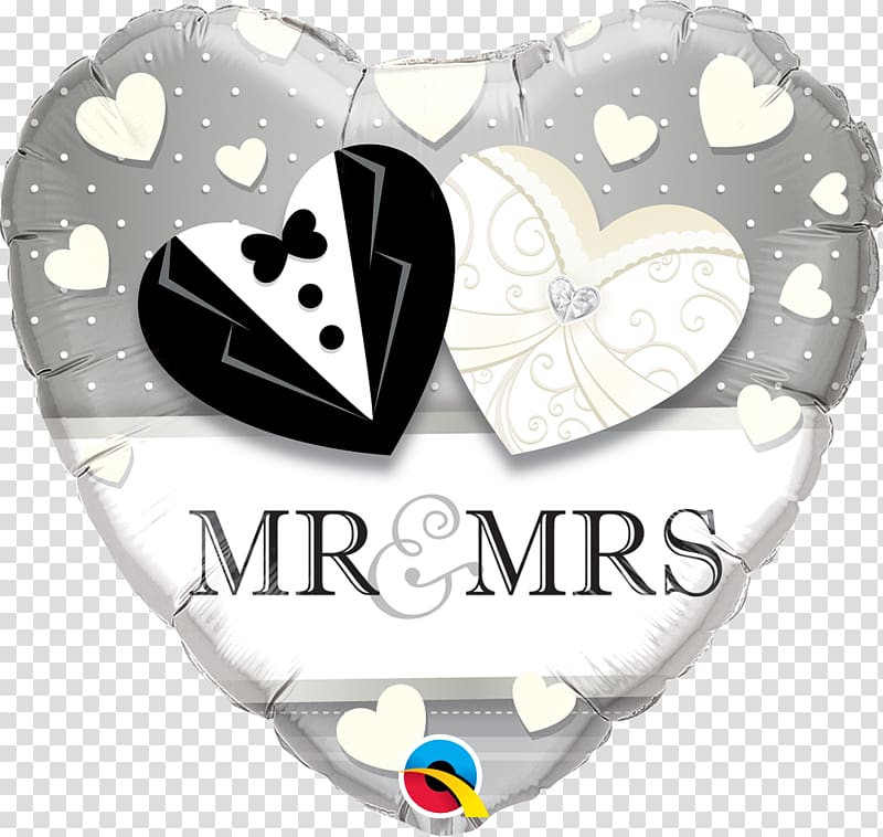 Mylar balloon Wedding anniversary Bridal shower, Mr. Mrs. transparent background PNG clipart