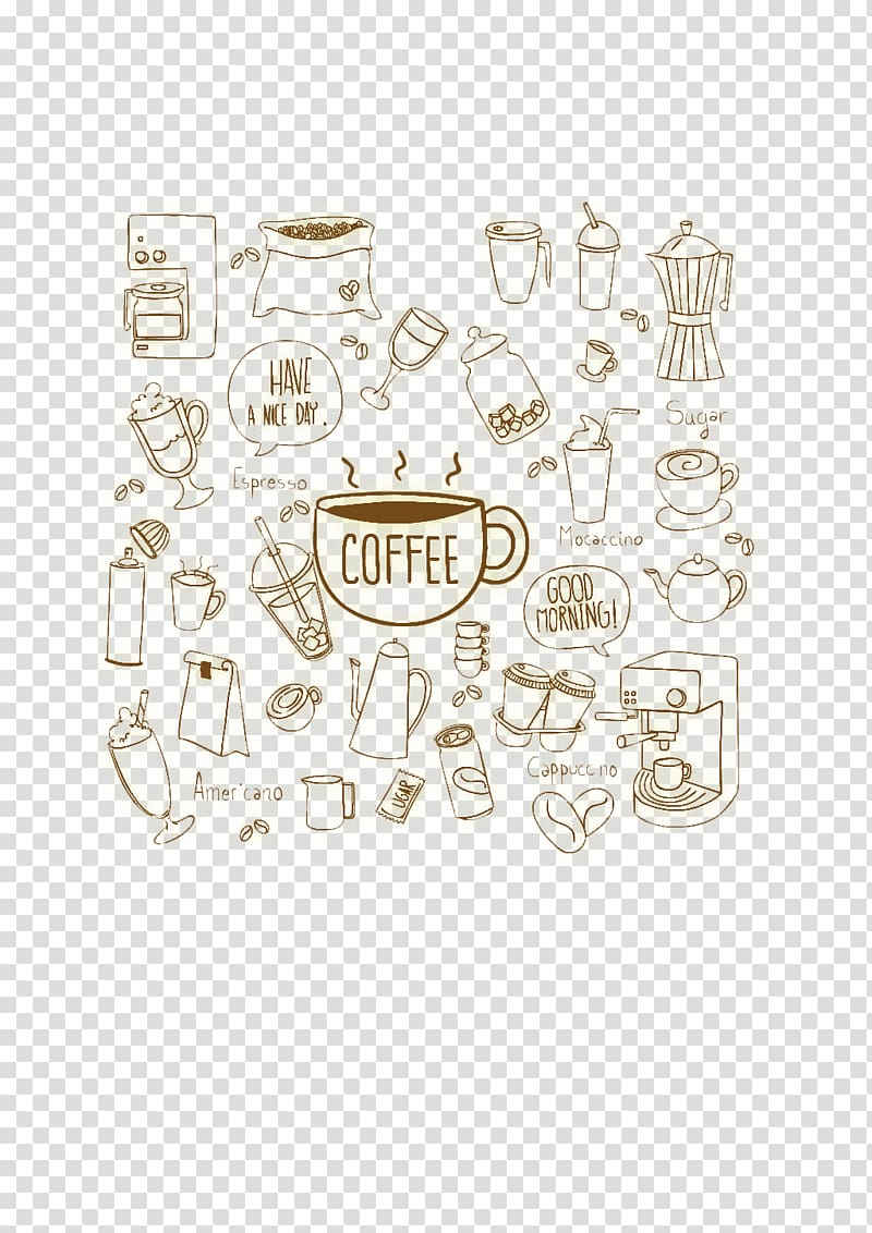 Coffee Cappuccino Cafe, Coffee material transparent background PNG clipart