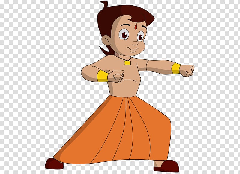 boy wearing orange bottoms illustration, India Cartoon Pogo Television show, Chhota Bheem transparent background PNG clipart