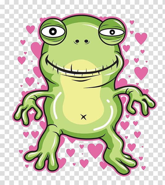 Frog Drawing , Cartoon frog love transparent background PNG clipart