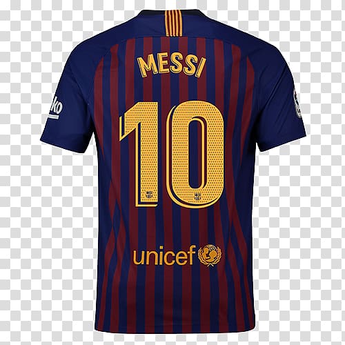 FC Barcelona T-shirt Football Sports Fan Jersey, Messi 10 Jersey transparent background PNG clipart