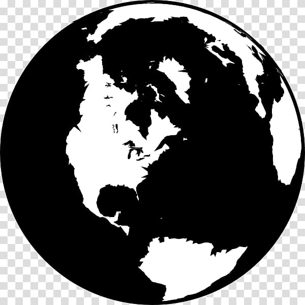 world globe clipart black and white