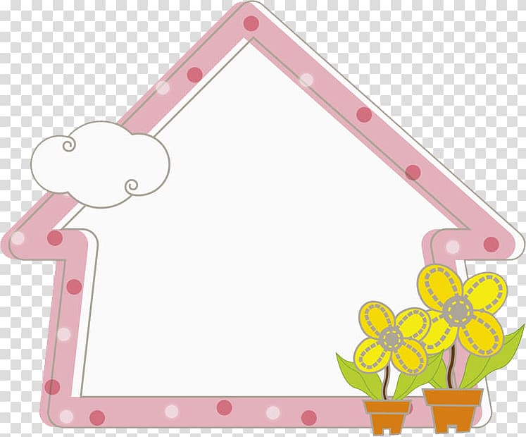 pink house frame transparent background PNG clipart