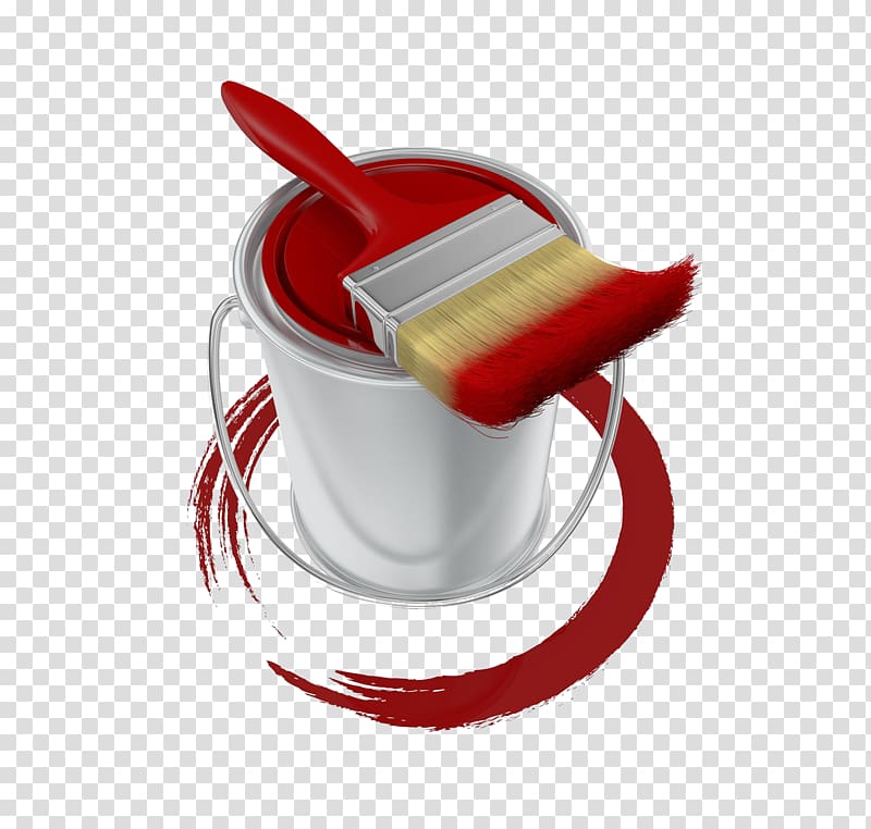Paintbrush illustration Illustration, Water-based paint bucket transparent background PNG clipart