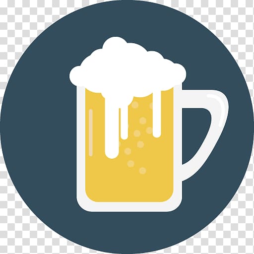 beer illustration, cup brand tableware yellow, Beer transparent background PNG clipart