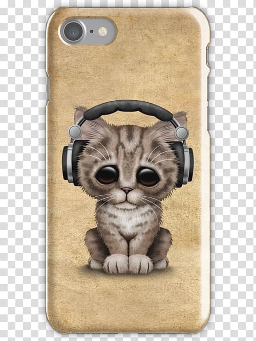 Headphones Laptop Kitten Bib T-shirt, wearing a headset transparent background PNG clipart