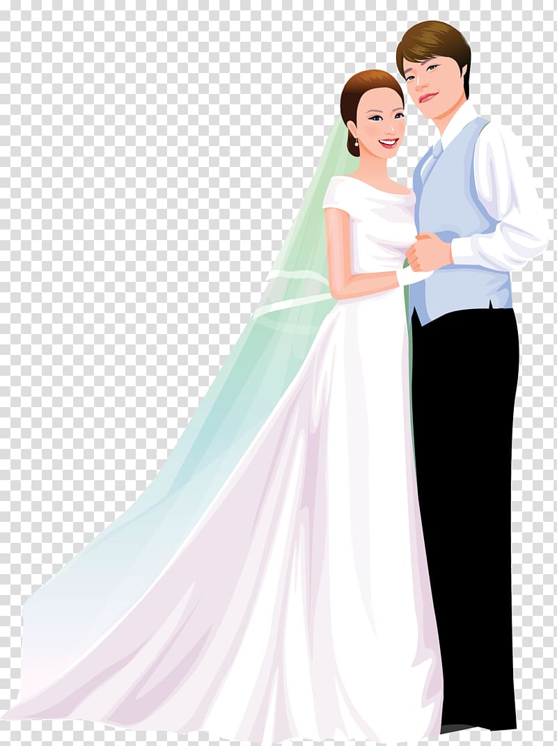 Marriage Wedding Cartoon Significant other, Cartoon married couple transparent background PNG clipart