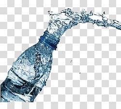 water spilling from clear plastic water bottle, Water Bottle Open transparent background PNG clipart
