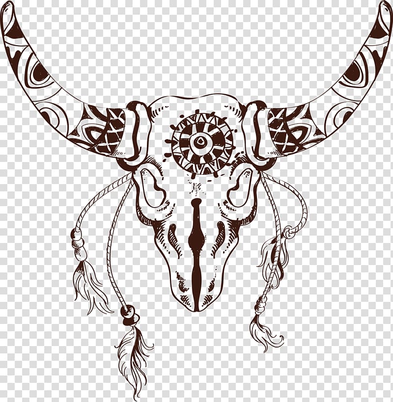 Totem , Hand-painted cow Totem transparent background PNG clipart